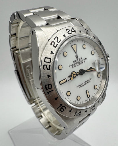 Rolex Explorer II Polar “Chicchi Di Mais” Full Steel 1990 Porcelain Dial Yellow Patina (Serviced)