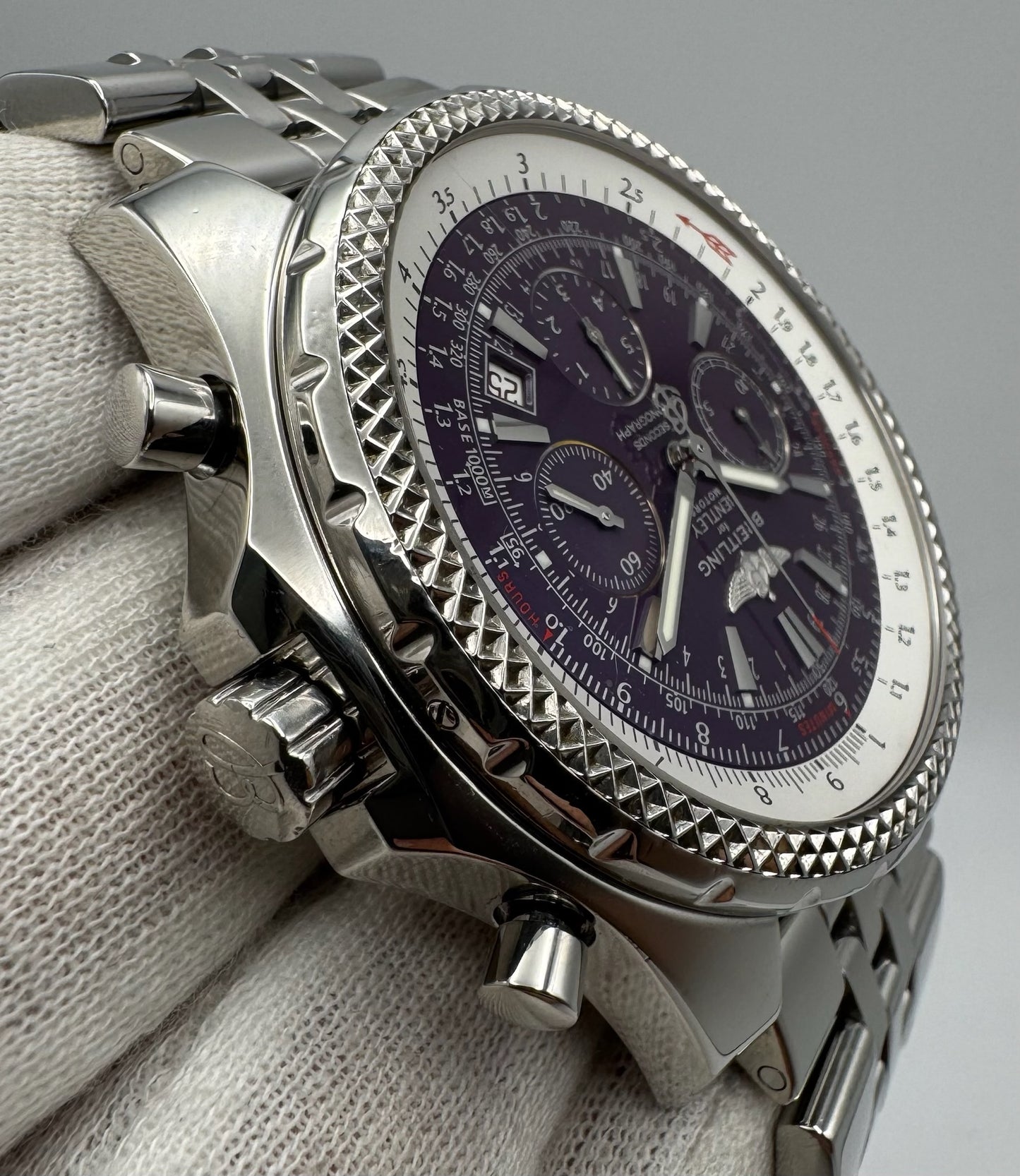 Breitling Bentley Motors For Bentley Motors 30 Seconds Chronograph Purple Dial Extremely Rare (Papers/Serviced)