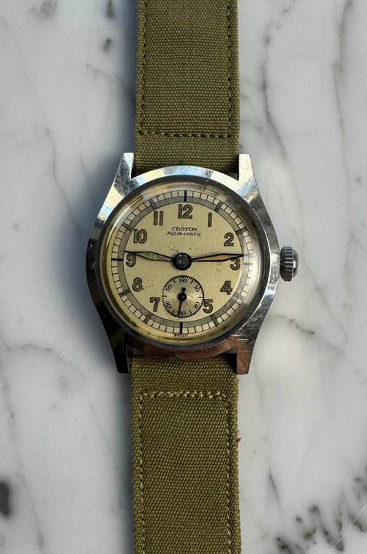 Croton Aquamatic Automatic Bumper WWII Military Watch (Full-Set/Unpolished/Serviced)