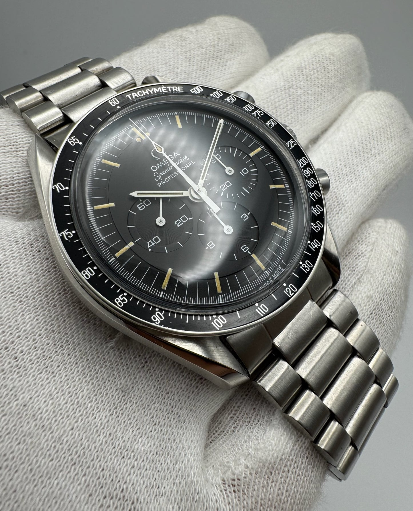 Omega Speedmaster Professional Moonwatch Full Steel Tritium Nice Patina Top Condition 1969