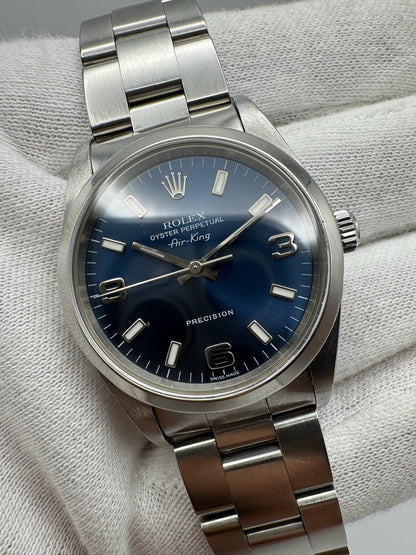 Rolex Air King Steel 34 Blue Dial (Unpolished)