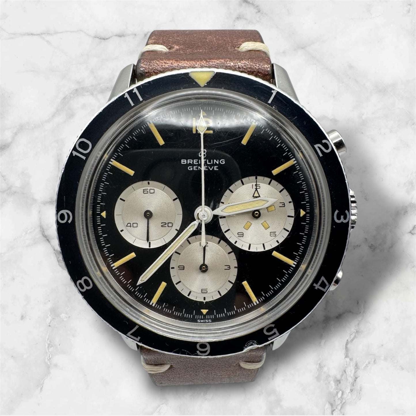 Breitling Co-Pilot Steel 42 Chronograph Yellow Patina (Serviced)