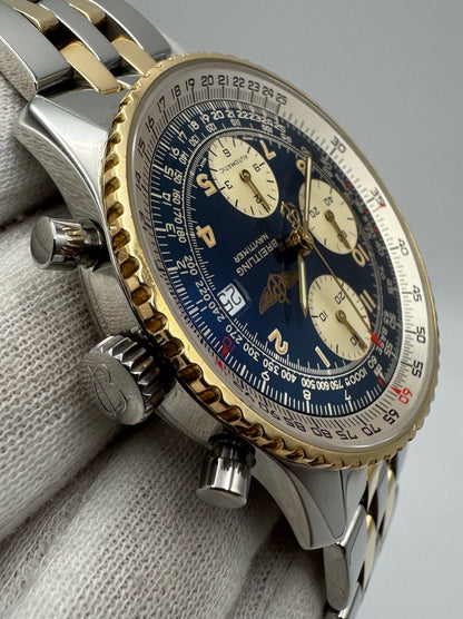 Breitling Old Navitimer Two Tone Blue Tritium Dial Yellow Patina Steel/Yellow Gold (Serviced)