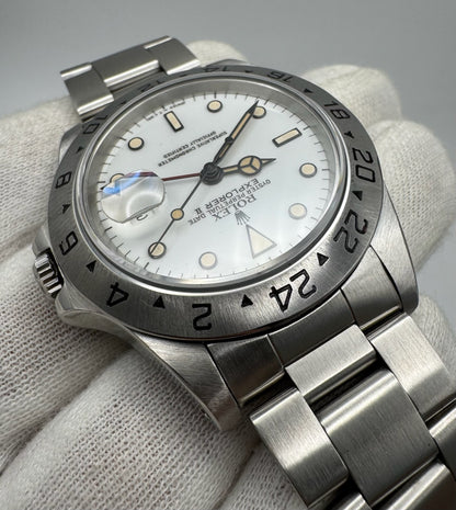 Rolex Explorer II Polar “Chicchi Di Mais” Full Steel 1990 Porcelain Dial Yellow Patina (Serviced)
