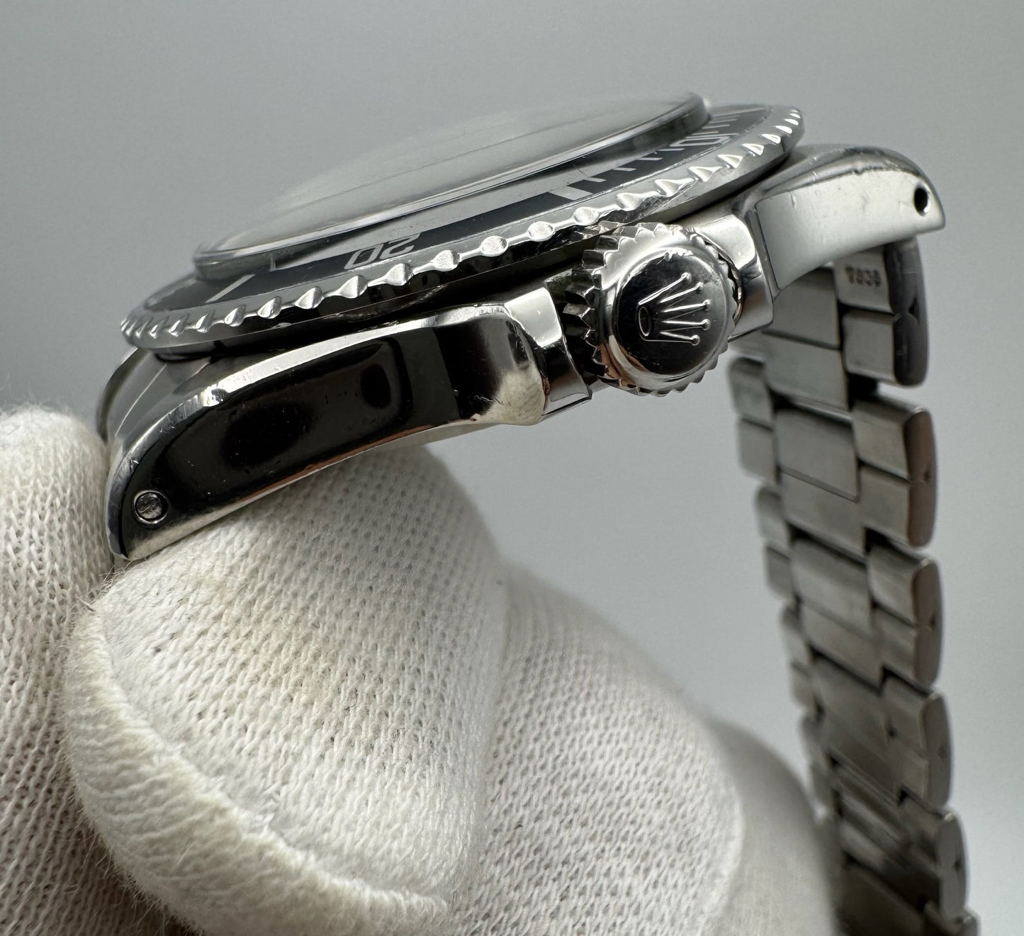 Tudor Submariner Snowflake Full Steel Black Pumpkin Patina Blue Insert Rare Confetti Dial 1968 (Unpolished/Serviced)