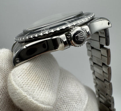 Tudor Submariner Snowflake Full Steel Black Pumpkin Patina Blue Insert Rare Confetti Dial 1968 (Unpolished/Serviced)