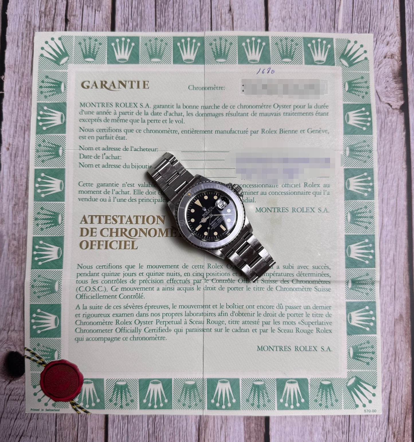Rolex Submariner Date 1680 Ghost Bezel 1978 (Full-Set)