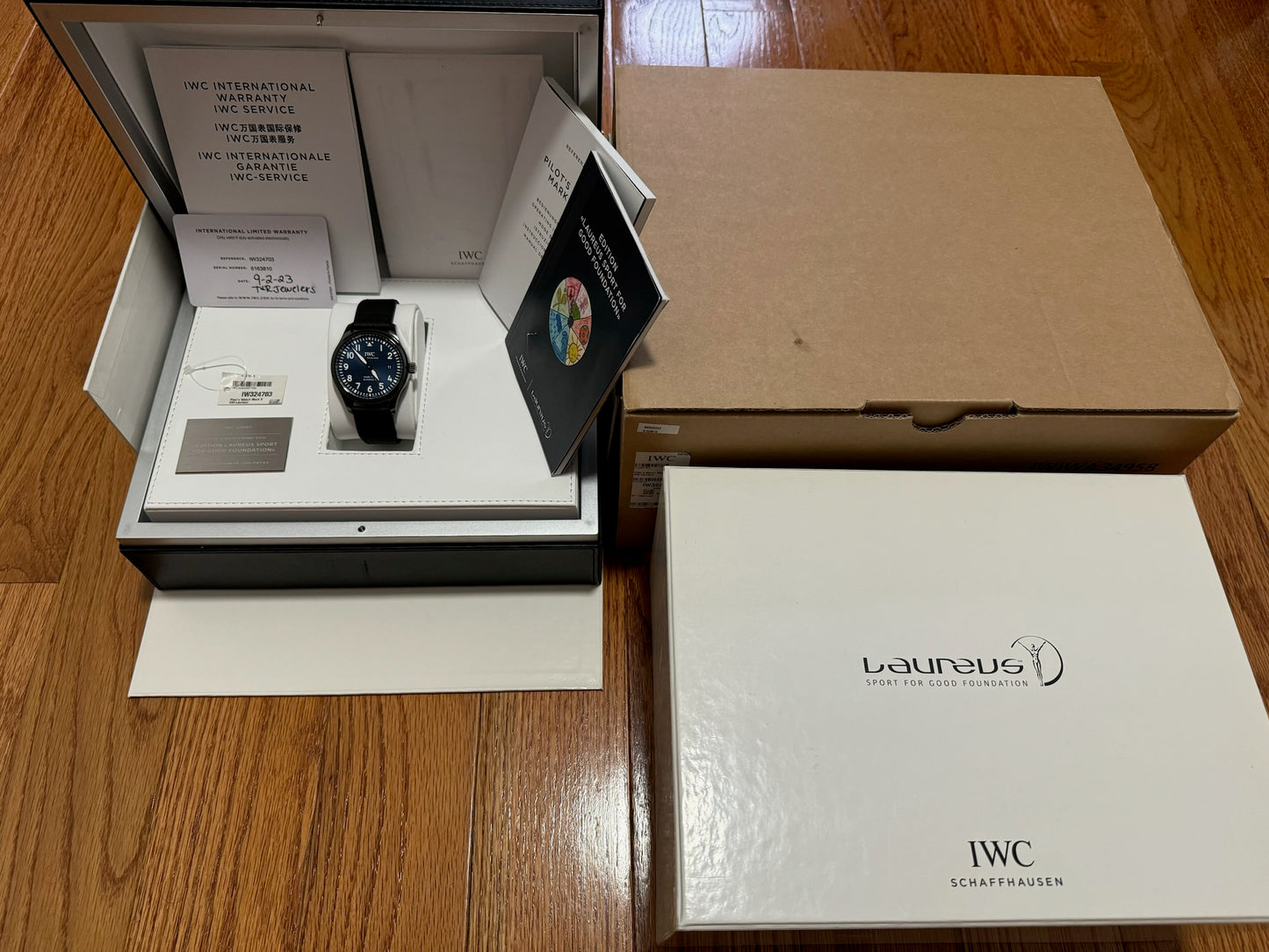 IWC Pilot Mark XVIII Black Ceramic Blue Dial Limited 1500 Pcs (Full-Set)