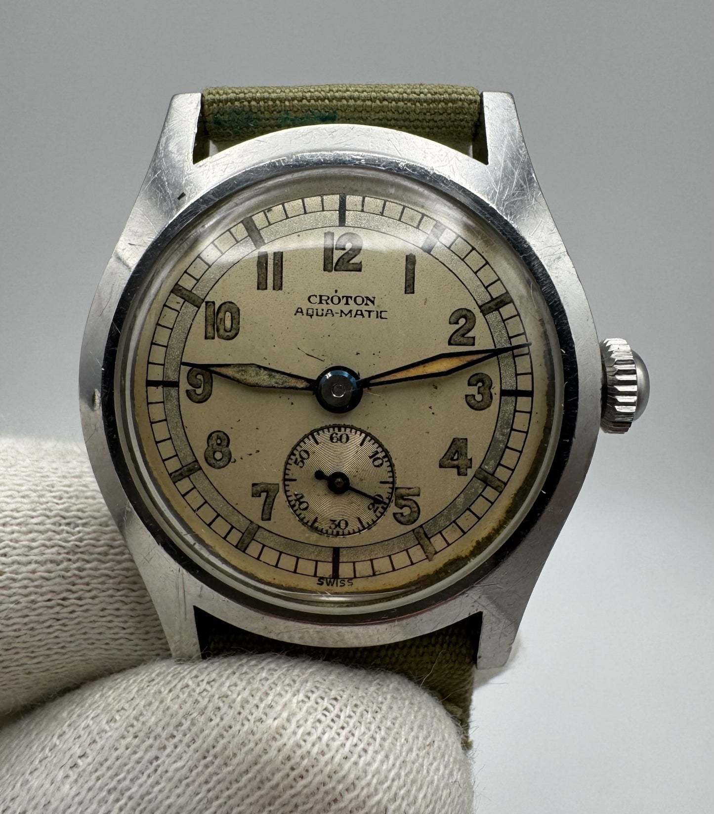 Croton Aquamatic Automatic Bumper WWII Military Watch (Full-Set/Unpolished/Serviced)