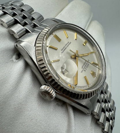 Rolex Datejust 36 Steel White Gold Bezel Silver Dial