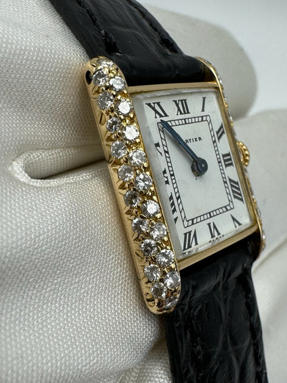 Cartier Tank Louis Cartier Factory Diamonds