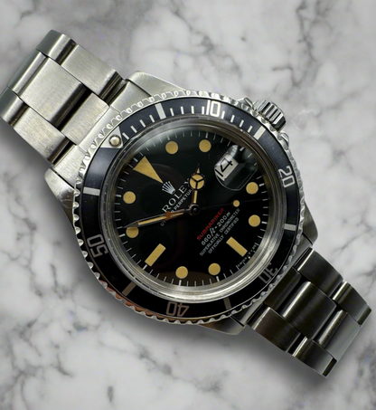 Rolex Submariner 1680 Single Red Crazy Patina Blue Insert (Full-Set)