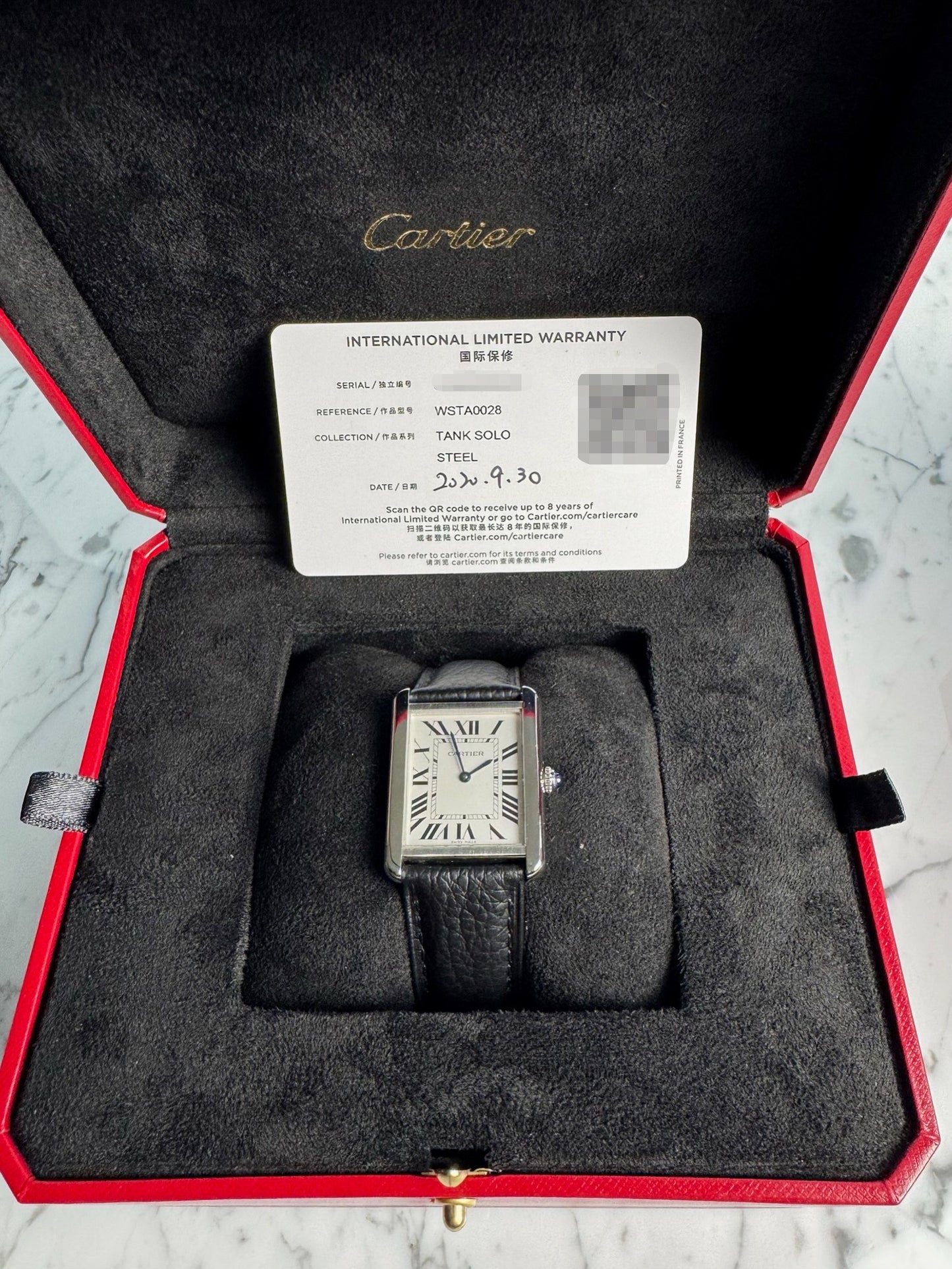 Cartier Tank Solo Steel Large Size Quartz Silver Dial 2020 (Full-Set/Mint)