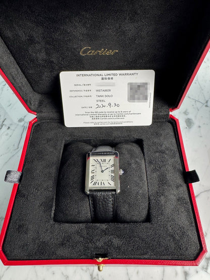 Cartier Tank Solo Steel Large Size Quartz Silver Dial 2020 (Full-Set/Mint)