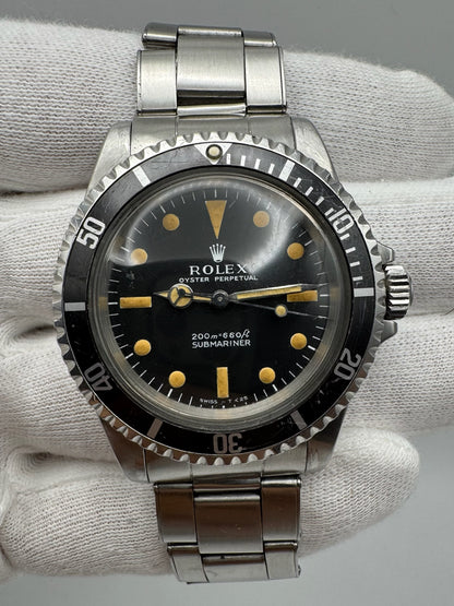 Rolex Submariner No Date 5513 “Meters First” Zinc Sulfide Pumpkin Patina Riveted Bracelet Long 5 Insert 1967 (Full-Set)