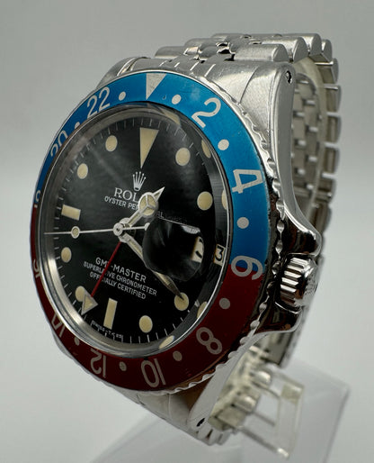 Rolex GMT-Master 1675 Steel Jubilee Faded Turquoise Pepsi Insert 1971 (Unpolished)