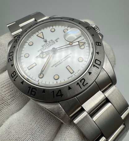 Rolex Explorer II Polar “Chicchi Di Mais” Full Steel 1990 Porcelain Dial Yellow Patina (Serviced)