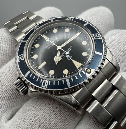 Rolex Submariner No Date 5513 MK3 Maxi/Lollipop Dial Blue Insert 1981 (Full-Set)