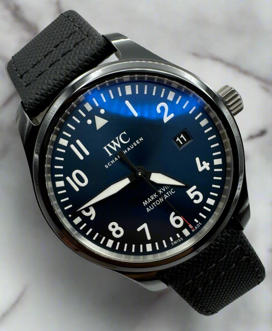 IWC Pilot Mark XVIII Black Ceramic Blue Dial Limited 1500 Pcs (Full-Set)