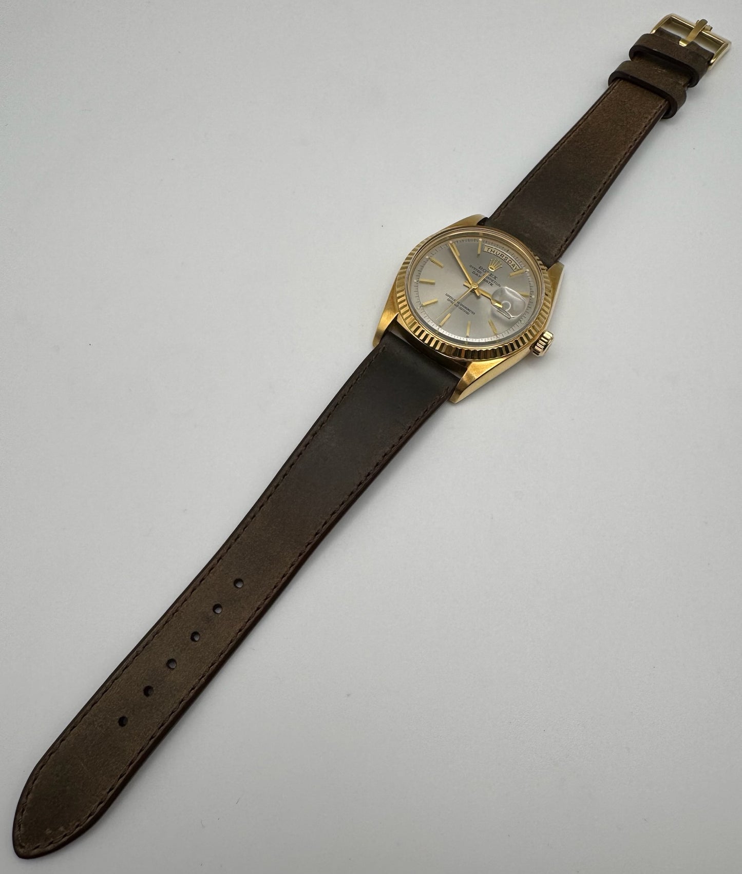 Rolex Day-Date 36 18K Yellow Gold Head Very Rare Dark Grey Dial 1973 (Serviced)