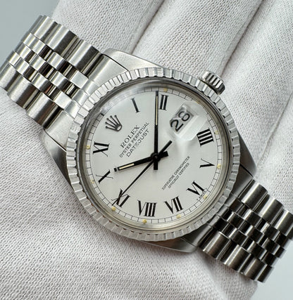 Rolex Datejust 36 Full Steel Jubilee with White Buckley Dial 1982