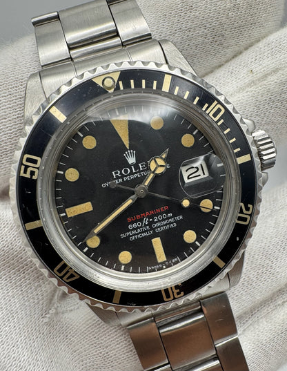 Rolex Submariner Date 1680 Red MK IV Yellow Patina 1969 (Serviced)