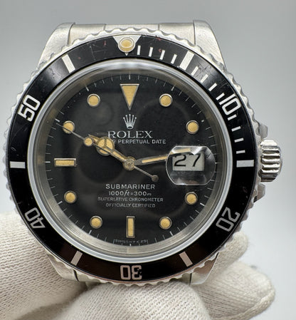 Rolex Submariner Date 16800 Ghost/Grey Dial Yellow Patina 1986 (Unpolished/Serviced)
