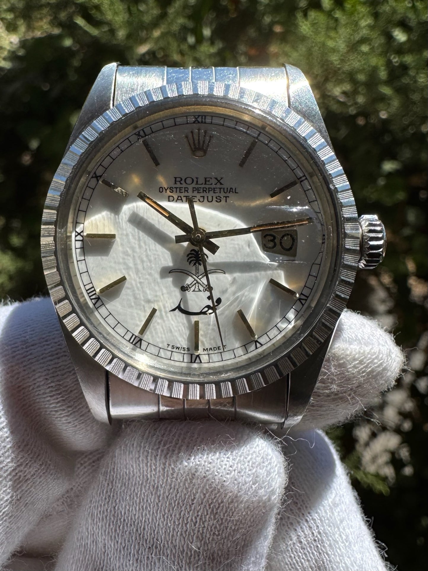 Rolex Datejust 36 Full Steel Jubilee White Porcelain Dial KSA Saudi Arabia Fahed 1988 (Full-Set/Unpolished)
