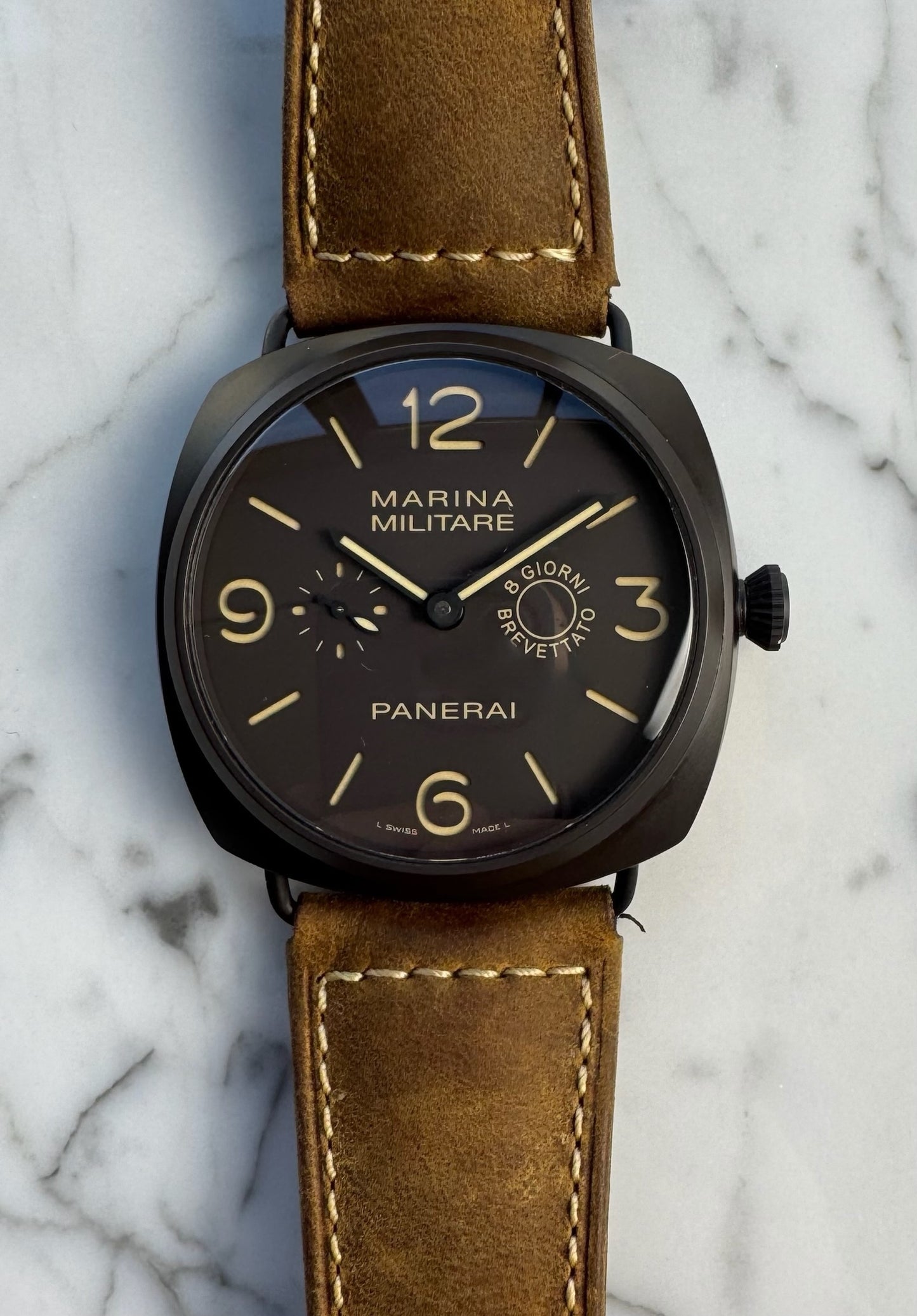 Panerai Radiomir Marina Militare 47 PAM339 Brown Composite Case 8 Days Brown Dial Ltd Edition 1500pcs