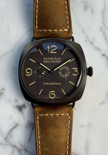 Panerai Radiomir Marina Militare 47 PAM339 Brown Composite Case 8 Days Brown Dial Ltd Edition 1500pcs