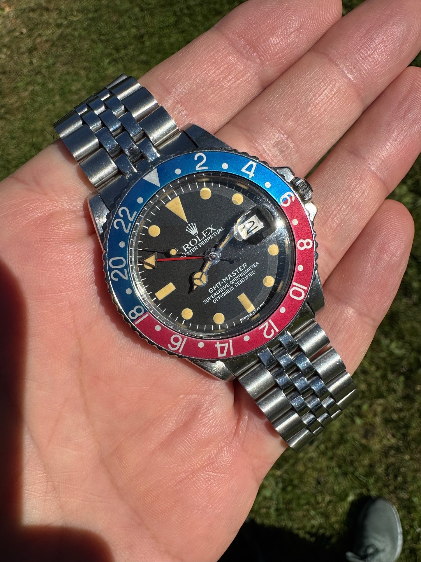 Rolex GMT-Master 1675 Tritium Patina Service Dial 1966