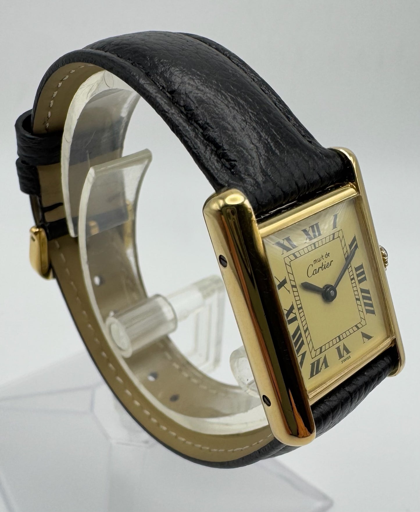 Cartier Tank Vermeil Gold Plated Manual Winding Lemon Dial (Papers/Mint)