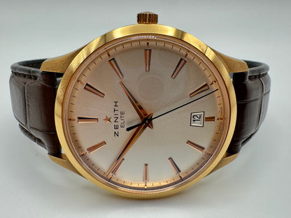 Zenith Captain Elite Rose Gold Ultra Thin with Silver Dial (New/Full-Set)