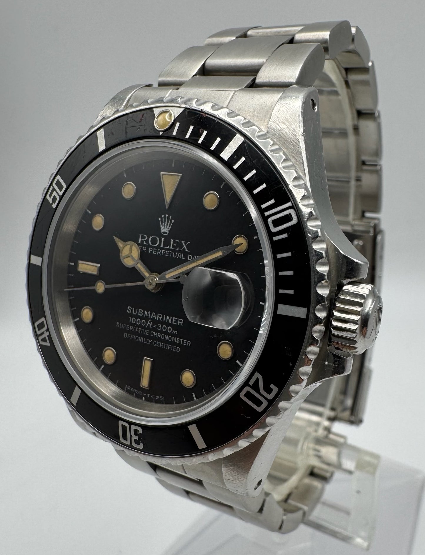 Rolex Submariner Date 16800 Ghost/Grey Dial Yellow Patina 1986 (Unpolished/Serviced)