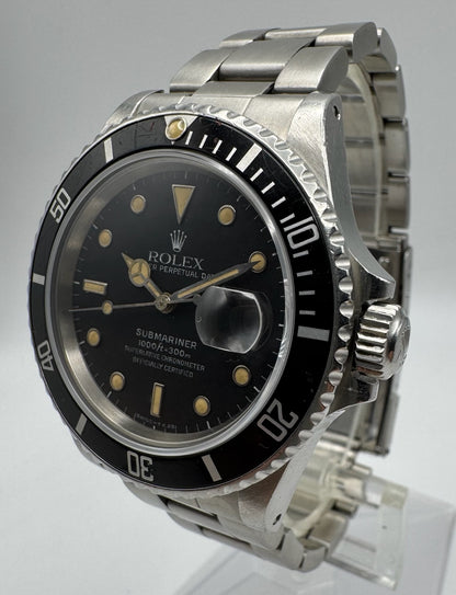 Rolex Submariner Date 16800 Ghost/Grey Dial Yellow Patina 1986 (Unpolished/Serviced)
