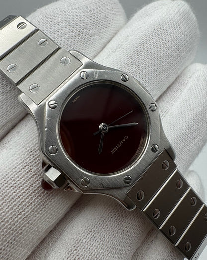 Cartier Santos Octagon Automatic with Rare Burgundy Dial