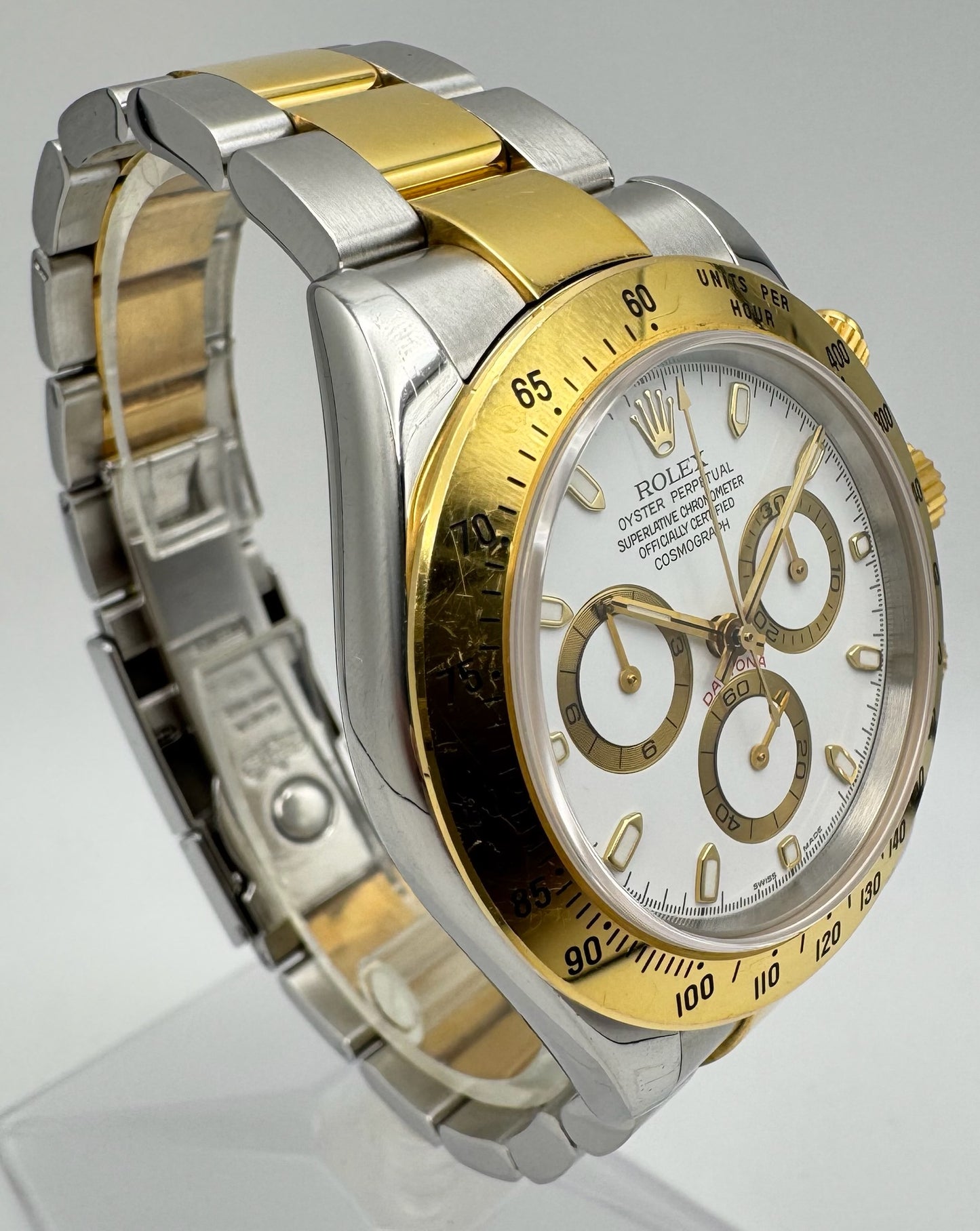 Rolex Daytona 116523 Steel/Yellow Gold White Dial Original Owner 2004 (Full-Set/Unpolished)