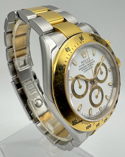 Rolex Daytona 116523 Steel/Yellow Gold White Dial Original Owner 2004 (Full-Set/Unpolished)