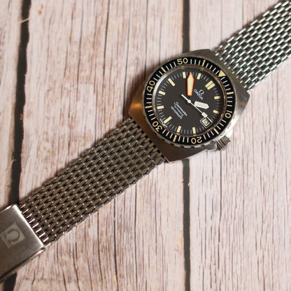 Omega Seamaster Baby Ploprof Full Steel Mesh Bracelet Yellow Patina (Unpolished/Serviced)
