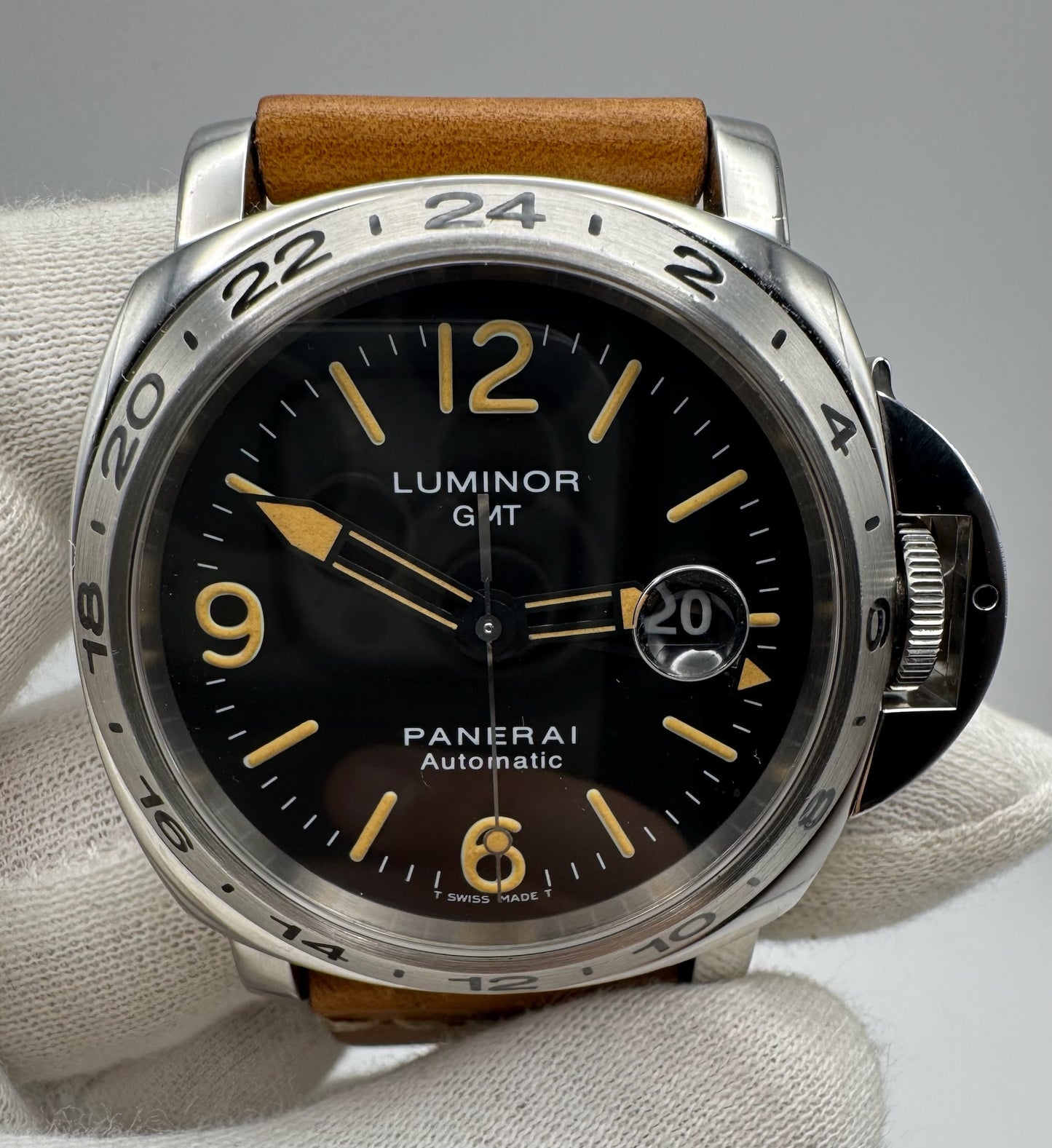 Panerai Luminor GMT PAM23 Automatic 44 A Serial Tritium Dial 1998 (Papers/Unpolished/Serviced)