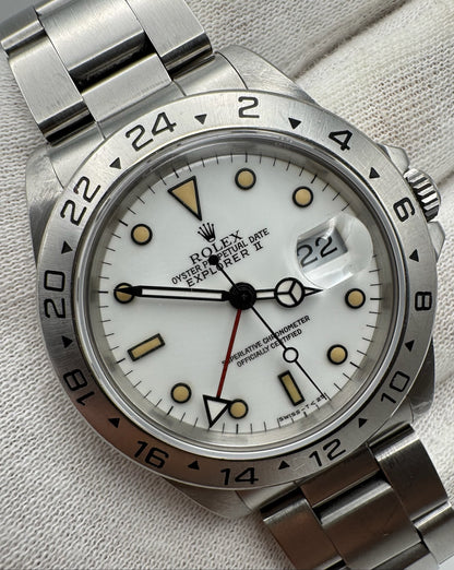 Rolex Explorer II Polar “Chicchi Di Mais” Heavy Patina Original Owner 1991 (Box/Service Papers/Unpolished)