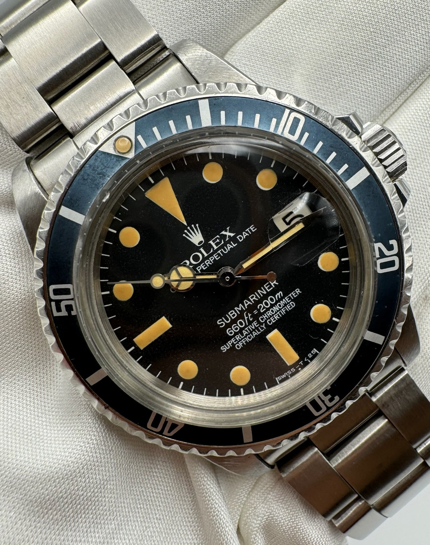 Rolex Submariner Date 1680 Crazy Patina Blue Insert (Unpolished/Full-Set)