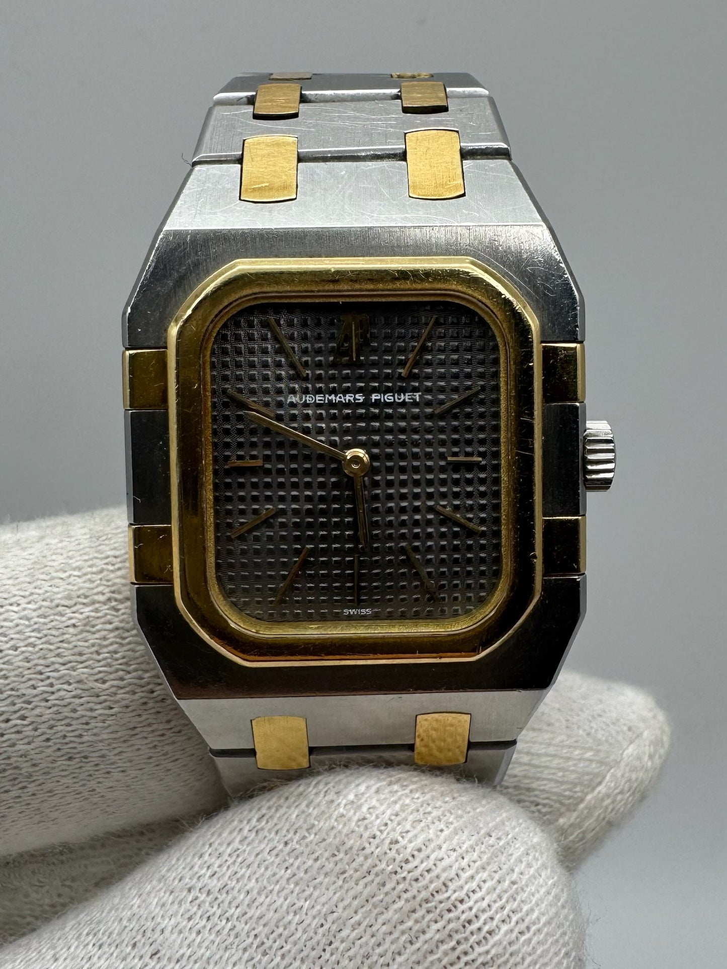 Audemars Piguet Royal Oak Lady Rectangular Lady Quartz 2 Tone Grey Dial Original Owner (Unpolished)