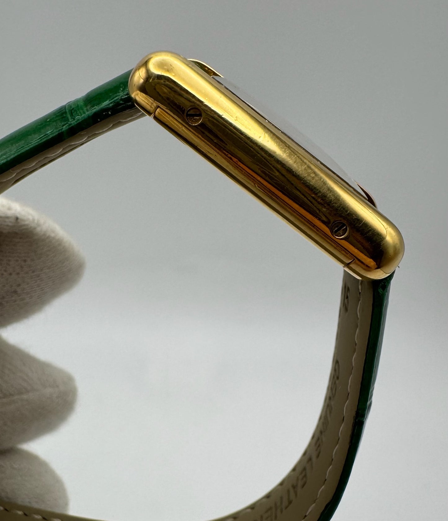 Cartier Tank Vermeil Gold Plated Manual Winding Lemon Dial