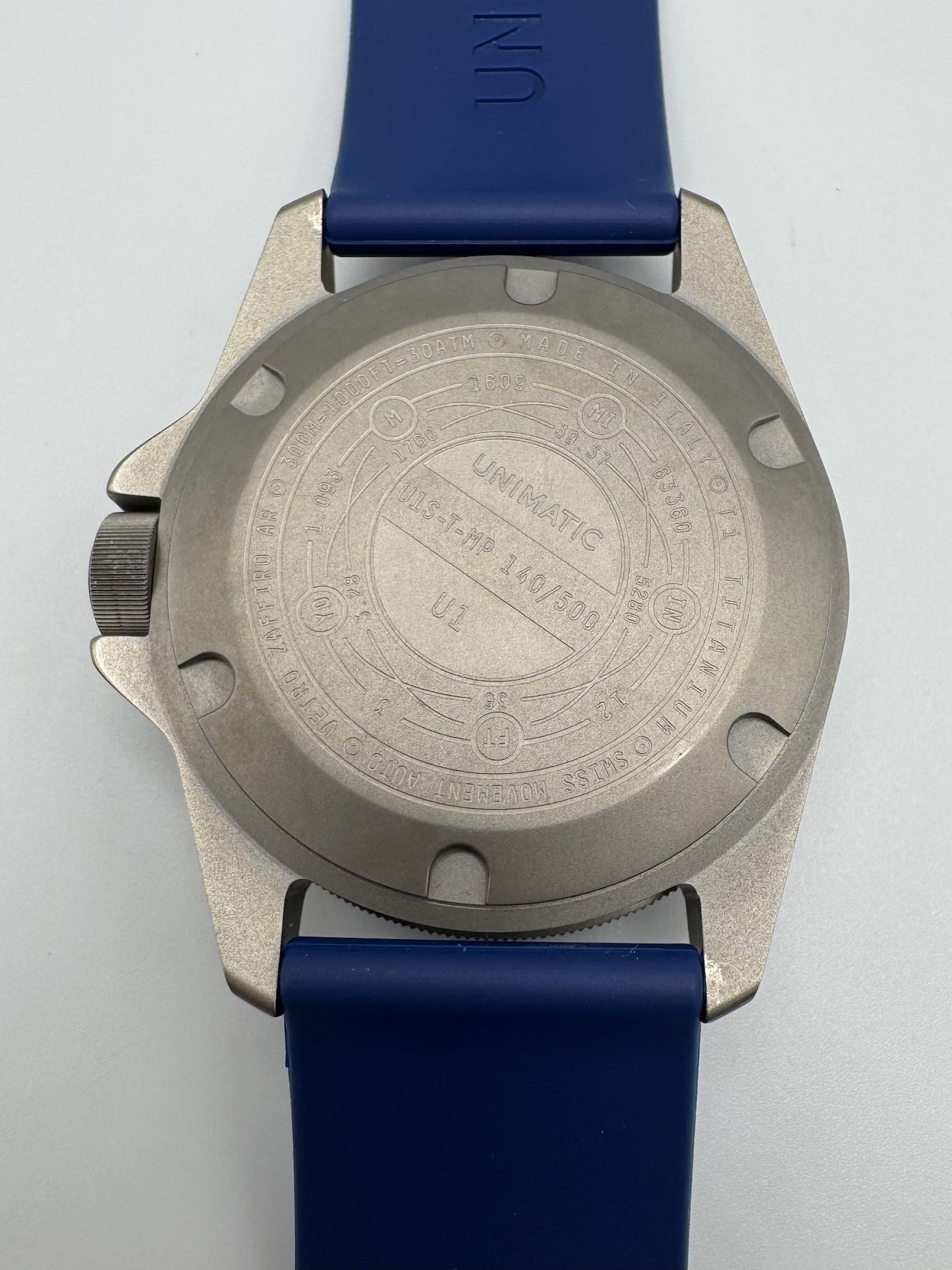 Unimatic Modello Uno Diver Blasted Titanium Blue Dial Limited Edition 500pcs (Full-Set/Unworn)