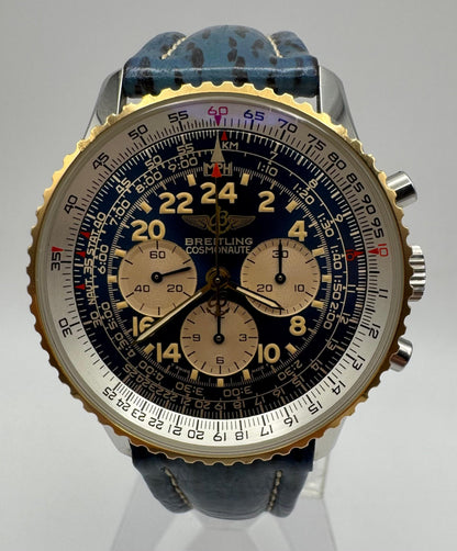 Breitling Navitimer Cosmonaute Two Tone Blue Tritium Dial Yellow Patina (Box/Mint)