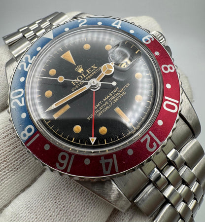 Rolex GMT-Master 1675 PCG Jubilee Glossy Gilt Chapter Ring/Exclamation Point 1960 (Serviced)