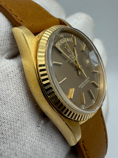 Rolex Day-Date 36 Yellow Gold Head Very Rare Ghost Havana Dial 1977 (Unpolished/Serviced)