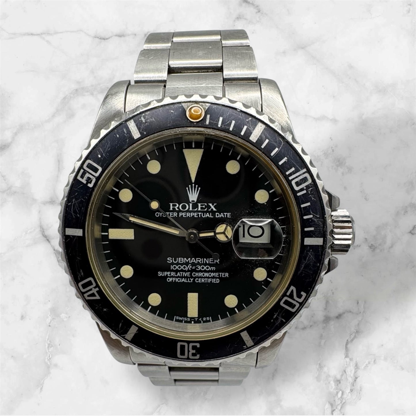 Rolex Submariner Date 16800 Full Steel Matte Dial Ghost Insert Original Owner 1982 (Full-Set/Unpolished/Serviced)