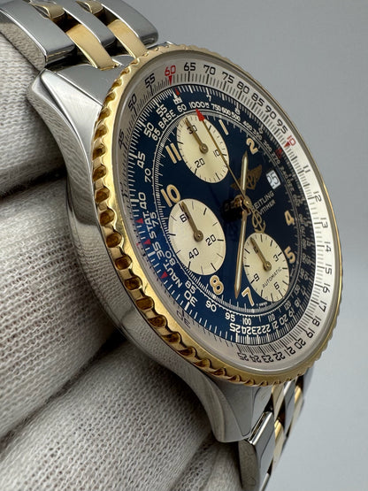 Breitling Old Navitimer Two Tone Blue Tritium Dial Yellow Patina Steel/Yellow Gold (Serviced)